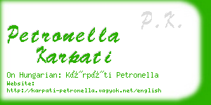 petronella karpati business card